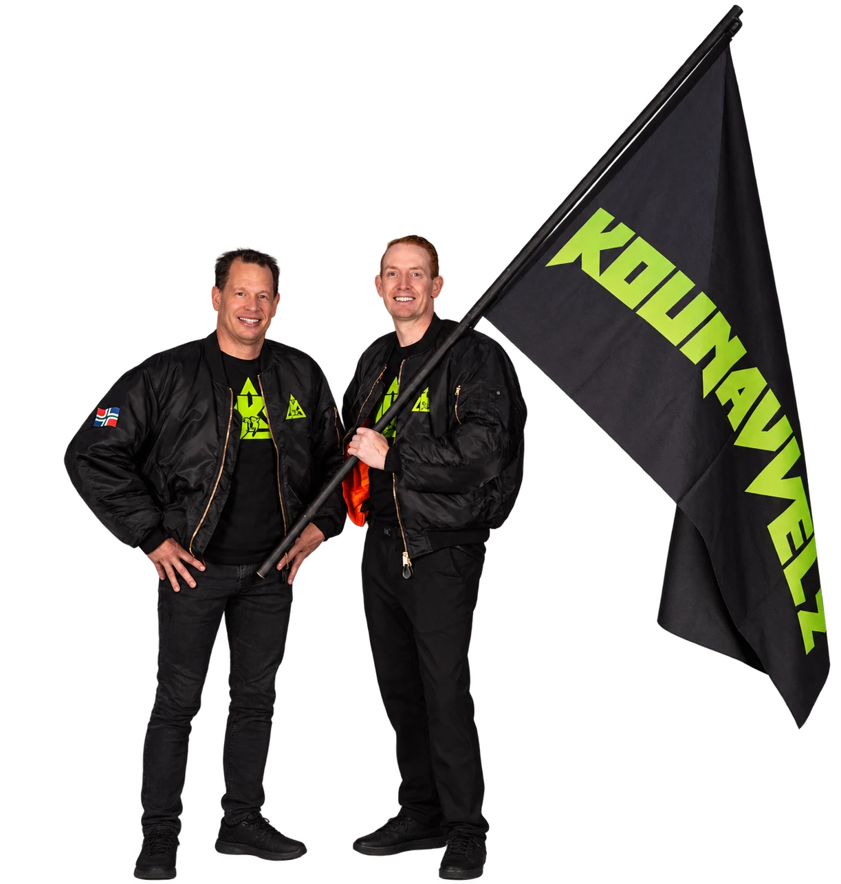 Kounavvelz met vlag
